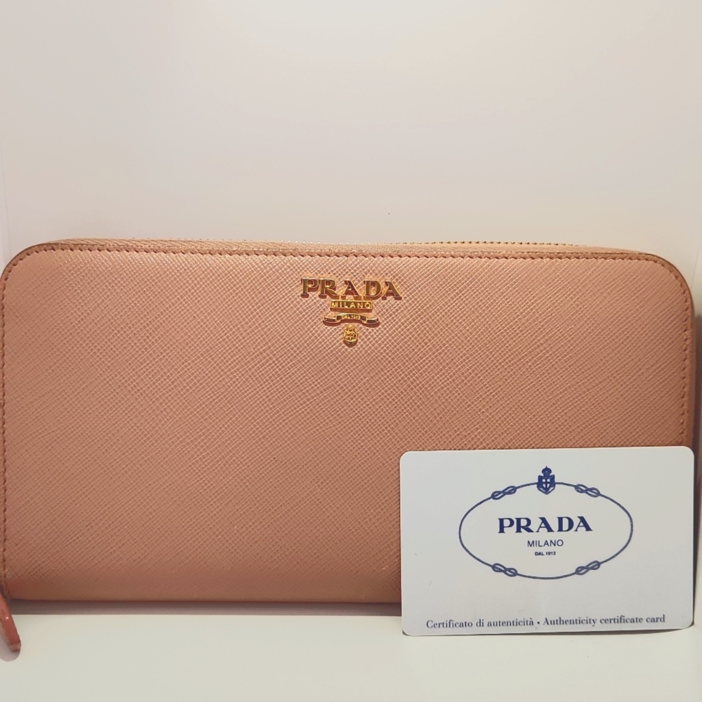 SOLD!!   Prada Saffiano Leather Zip-around Wallet